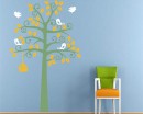 Tall Tree with Birds Leaves Shelf Tree Vinyl Decals Nursery Stickers